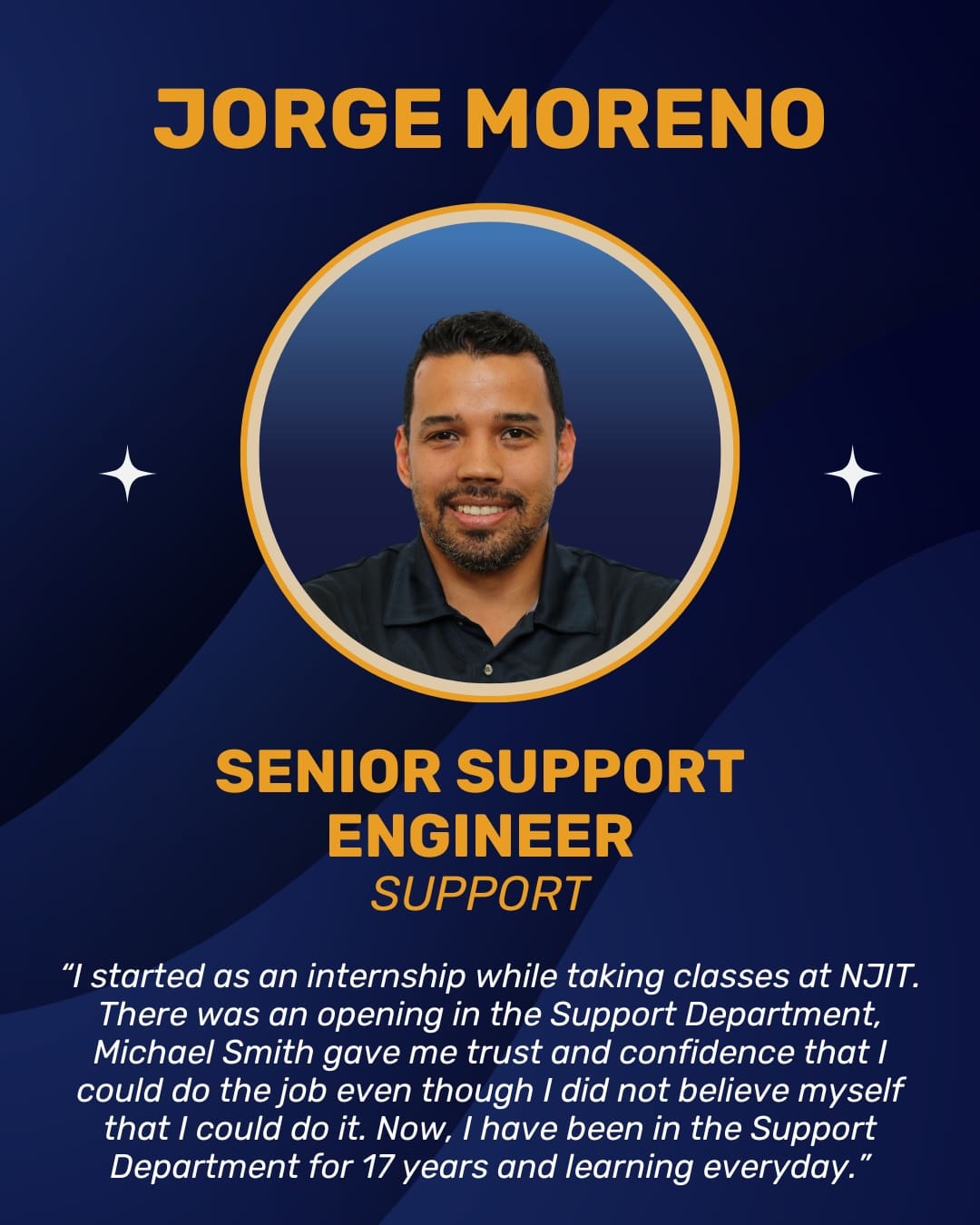 Blue Modern Best Employee Outstanding Performance Instagram Post - Jorge Moreno