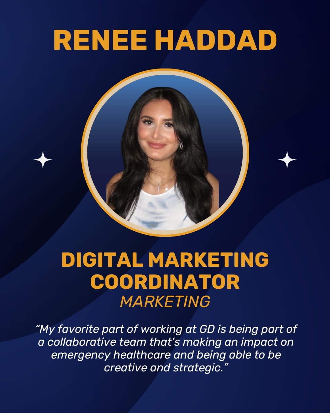 Blue Modern Best Employee Outstanding Performance Instagram Post - Renee Haddad