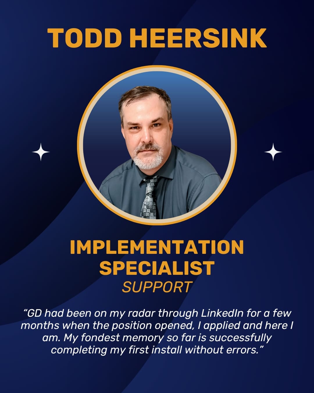 Blue Modern Best Employee Outstanding Performance Instagram Post - Todd Heersink